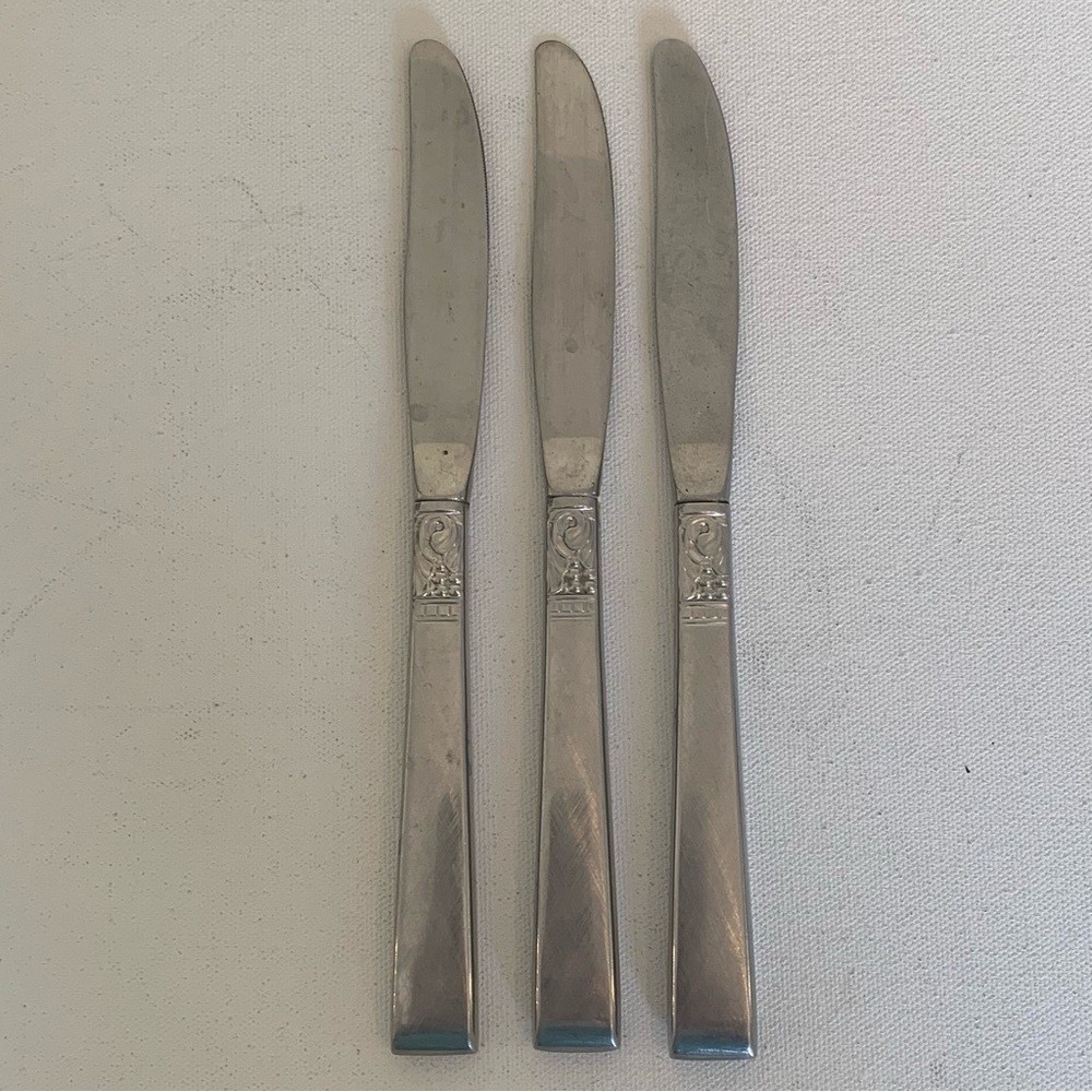 3 Oneida WM Dalton BROOKWOOD Stainless Steel Knives Knife 8.5" Vintage Flatware - Picture 3 of 8